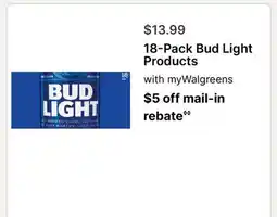 Walgreens 18-Pack Bud Light Products offer