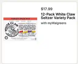 Walgreens 12-Pack White Claw Seltzer Variety Pack offer