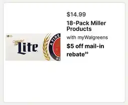 Walgreens 18-Pack Miller Products offer