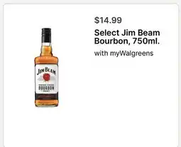 Walgreens Select Jim Beam Bourbon offer