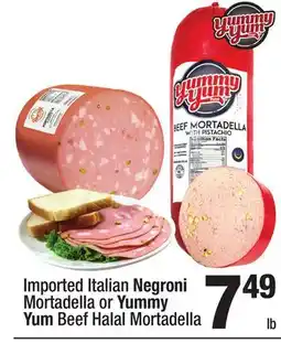 Super King Markets Imported Italian Negroni Mortadella or Yummy Yum Beef Halal Mortadella offer