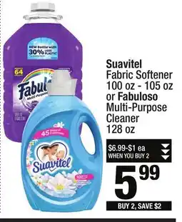 Super King Markets Suavitel Fabric Softener 100 oz - 105 oz or Fabuloso Multi-Purpose Cleaner 128 oz offer