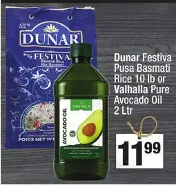 Super King Markets Dunar Festiva Pusa Basmati Rice 10 lb or Valhalla Pure Avocado Oil 2 Ltr offer
