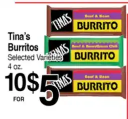Superior Grocers Tina's Burritos offer