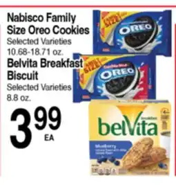 Superior Grocers Nabisco Family Size Oreo Cookies Belvita Breakfast Biscuit offer