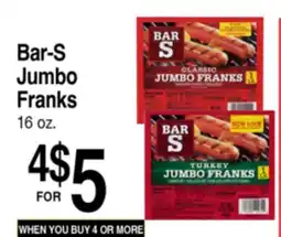 Superior Grocers Bar-S Jumbo Franks offer