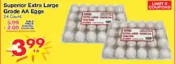 Superior Grocers Superior Extra Large Grade AA Eggs offer