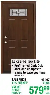 Menards Lakeside Top Lite offer