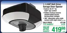 Menards Chamberlain 1-1/4HP Belt Drive Garage Door Opener offer