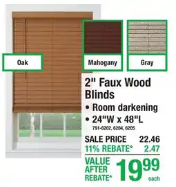 Menards 2 Faux Wood Blinds offer