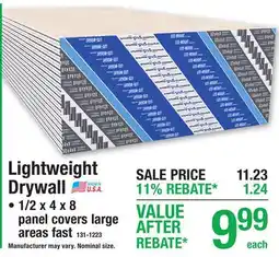 Menards Lightweight Drywall offer