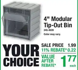 Menards 4 Modular Tip-Out Bin offer