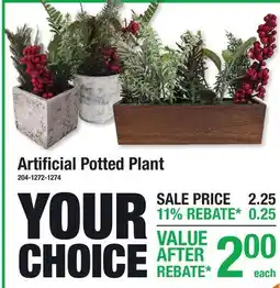 Menards Artificial Potted Plant offer