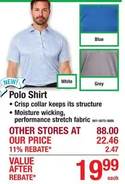 Menards Polo Shirt offer