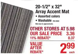 Menards 20-1/2 x 32 Array Accent Mat offer