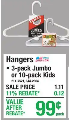 Menards Hangers offer