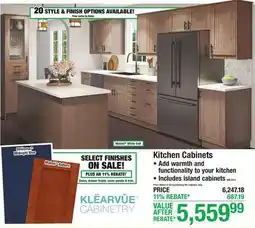 Menards KLEARVUE Kitchen Cabinets offer