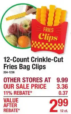 Menards 12-Count Crinkle-Cut Fries Bag Clips offer