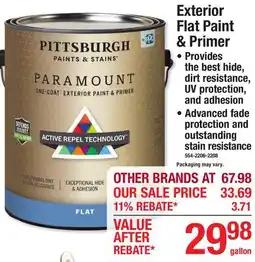 Menards Exterior Flat Paint & Primer offer