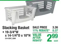 Menards Stacking Basket offer