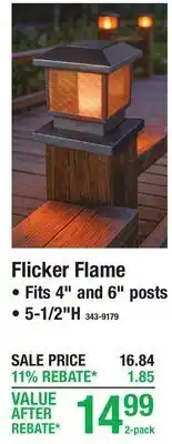 Menards Flicker Flame SOLAR POST CAPS offer