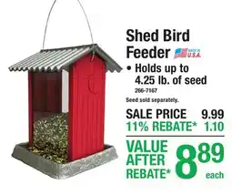 Menards Shed Bird Feeder offer