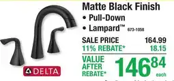 Menards Delta Matte Black Finish FAUCETS offer