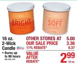 Menards 16 oz. 2-Wick Candle offer