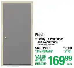 Menards COMMANDER STEEL PREHUNG DOOR, Flush offer