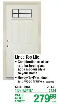 Menards Linea Top Lite offer