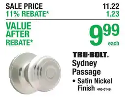 Menards TRU-BOLT Sydney Passage offer