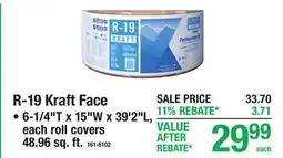 Menards R-19 Kraft Face offer