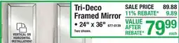 Menards Tri-Deco Framed Mirror offer