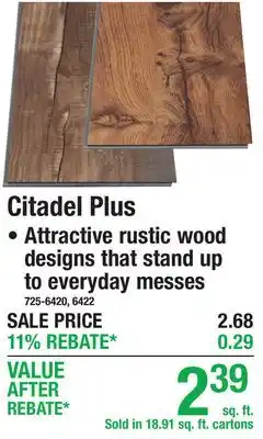 Menards Citadel Plus WATERPROOF VINYL PLANK offer