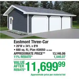 Menards Eastmont Three-Car offer