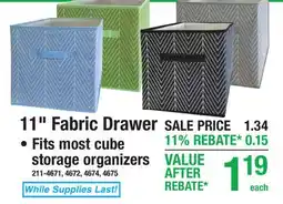 Menards 11 Fabric Drawer offer