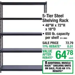 Menards 5-Tier Steel Shelving Rack offer