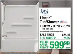 Menards Linear Tub/Shower offer