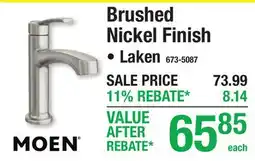 Menards Brushed Nickel Finish offer