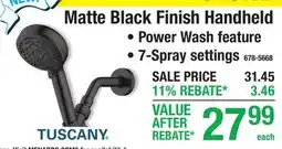 Menards Matte Black Finish Handheld offer