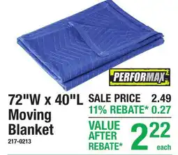 Menards 72W x 40L Moving Blanket offer