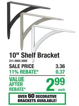 Menards 10 Shelf Bracket offer