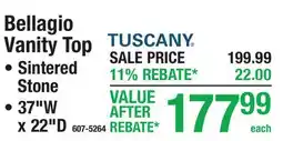 Menards Bellagio Vanity Top offer