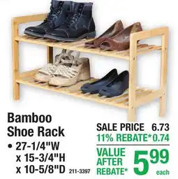 Menards Bamboo Shoe Rack offer