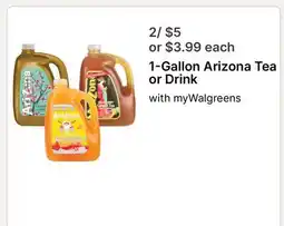 Walgreens Arizona Tea or Drink offer
