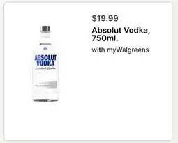 Walgreens Absolut Vodka offer