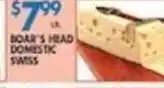 Associated Boar's Head Domestic Swiss offer
