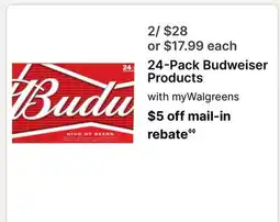 Walgreens 24-Pack Budweiser Products offer
