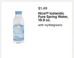 Walgreens Nice! Icelandic Pure Spring Water, 16.9 oz offer
