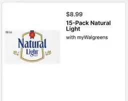 Walgreens 15-Pack Natural Light offer